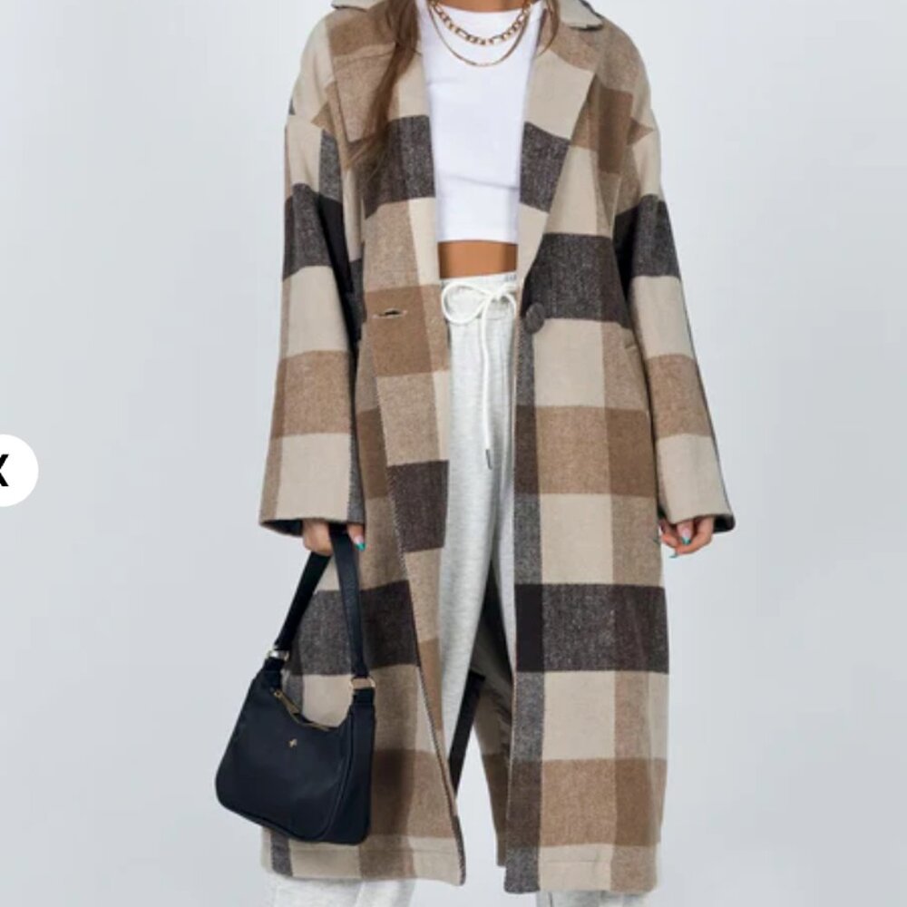 NWT Princess Polly Penelope Coat Beige Size L/XL (originally $140)